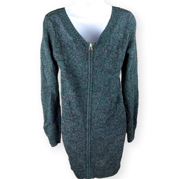 Club Monaco Italian Yarn Amelia Sweater Mini Dress Marled Green XS - Picture 3 of 11